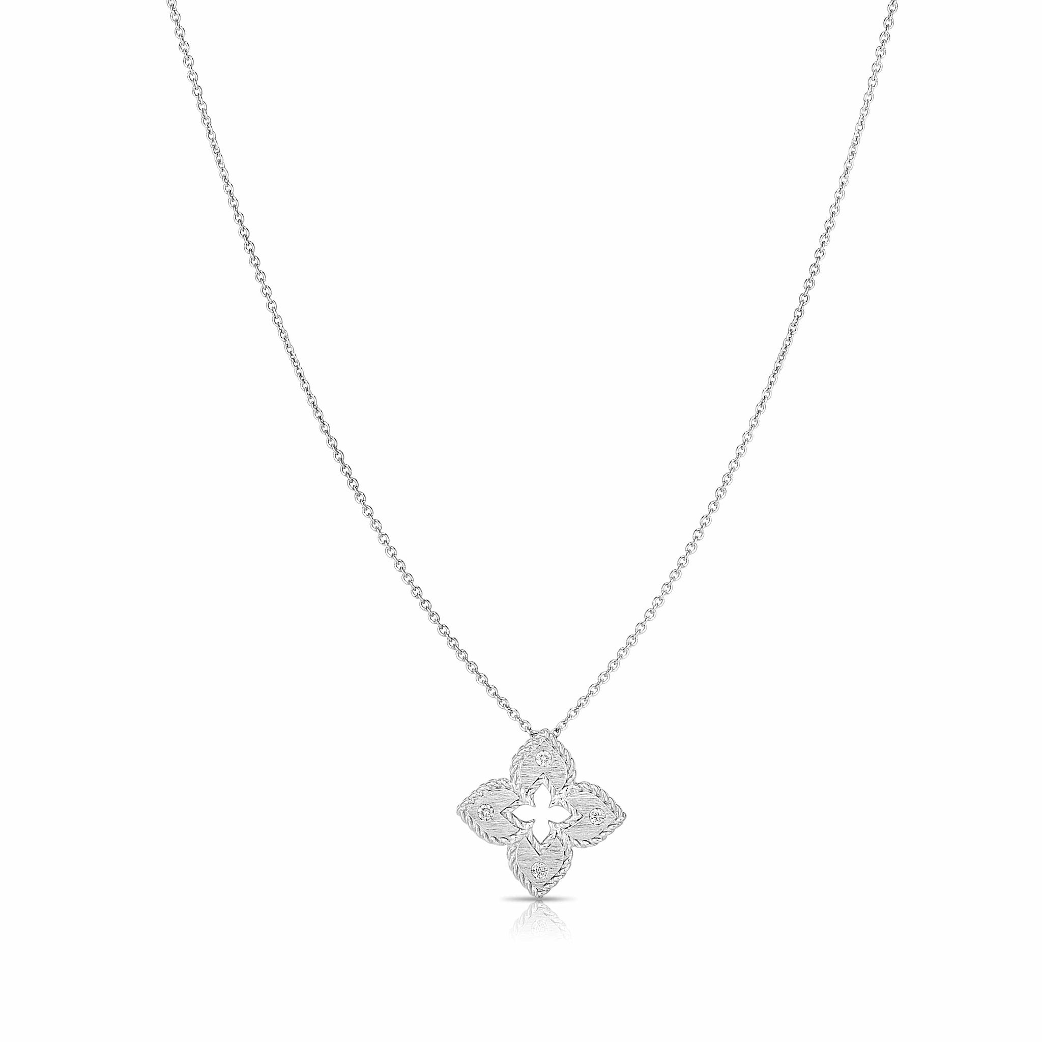 Roberto Coin 18K White Gold Venetian Diamond Pendant