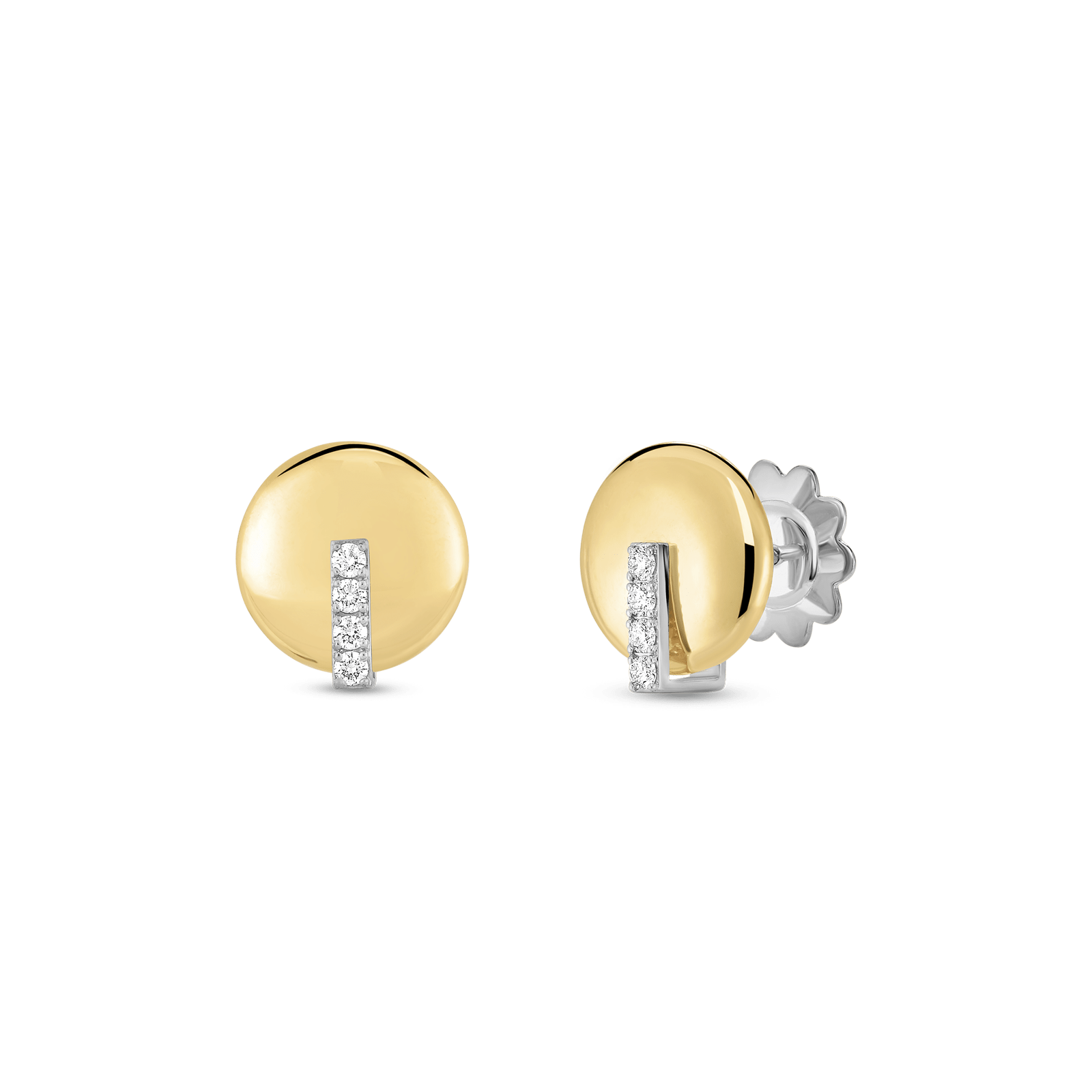 Roberto Coin 18K Two-Tone Diamond Disc Earrings