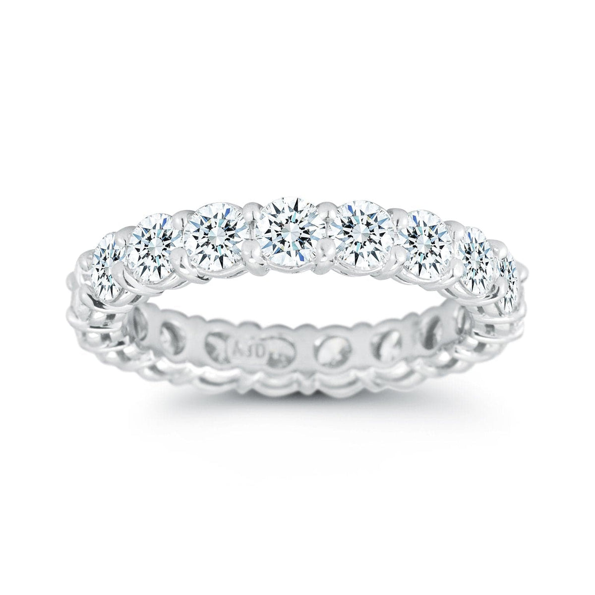 Platinum Shared Prong Diamond Eternity Band