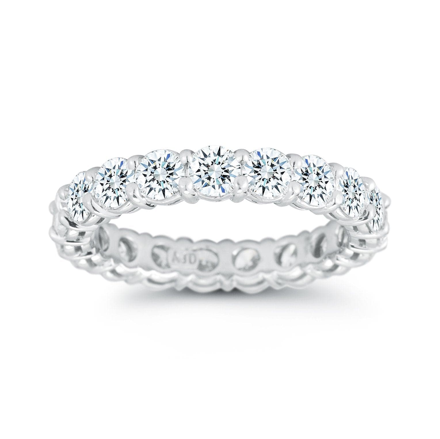 Platinum Shared Prong Diamond Eternity Band