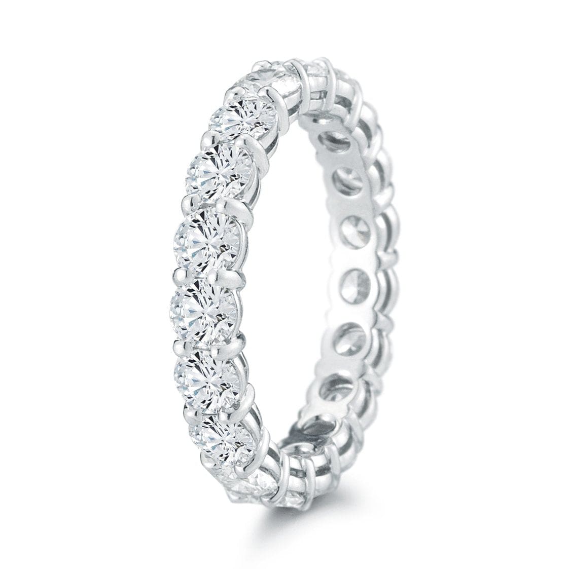 Platinum Shared Prong Diamond Eternity Band