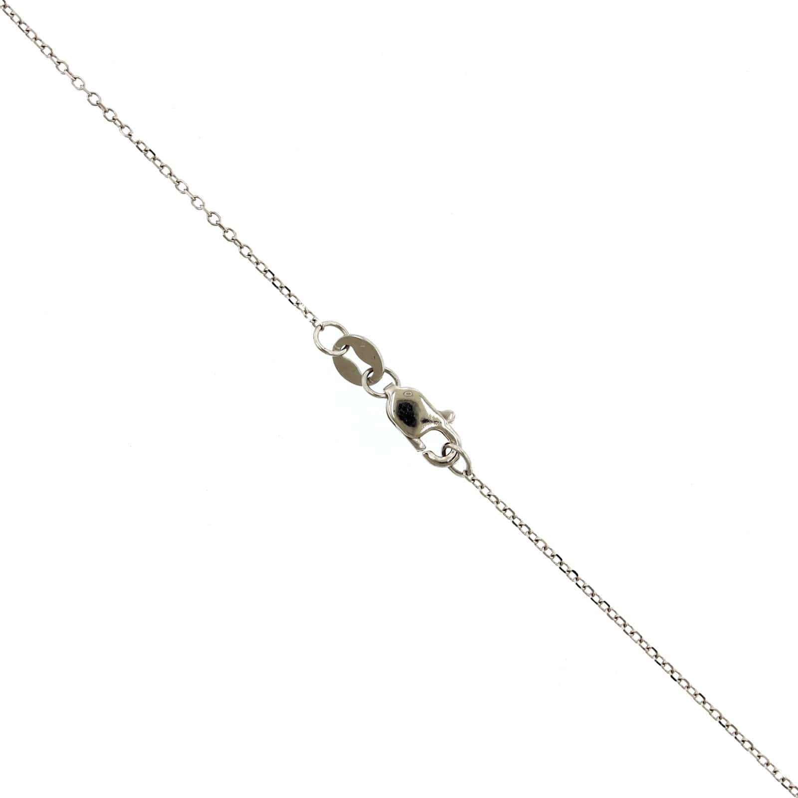 14K White Gold Oval Amethyst Diamond Halo Necklace