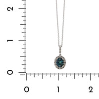 18K White Gold Alexandrite Diamond Halo Necklace