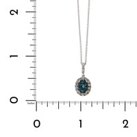 18k White Gold Alexandrite Diamond Halo Necklace