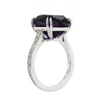 18K White Gold Amethyst Diamond Ring, 18k white gold, Long's Jewelers