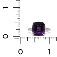 18K White Gold Amethyst Diamond Ring, 18k white gold, Long's Jewelers