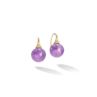 Africa 18K Yellow Gold Amethyst Bead Drop Earrings