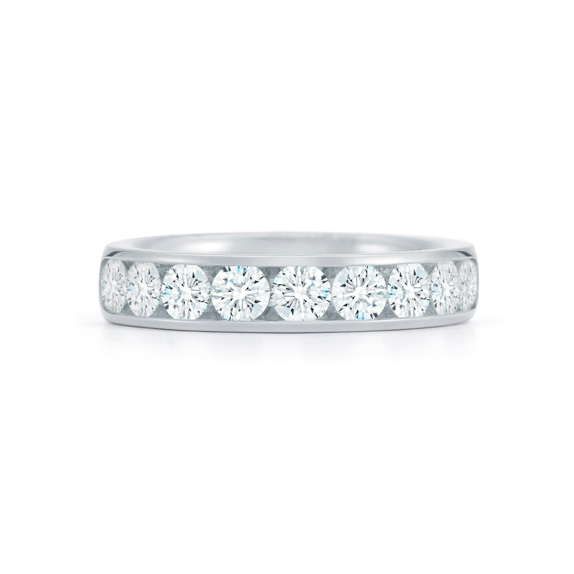 18K White Gold Channel Set Diamond Band