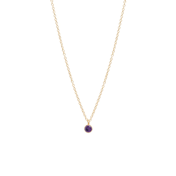 14K Yellow Gold Bezel Set Amethyst Pendant, 14k yellow gold, Long's Jewelers