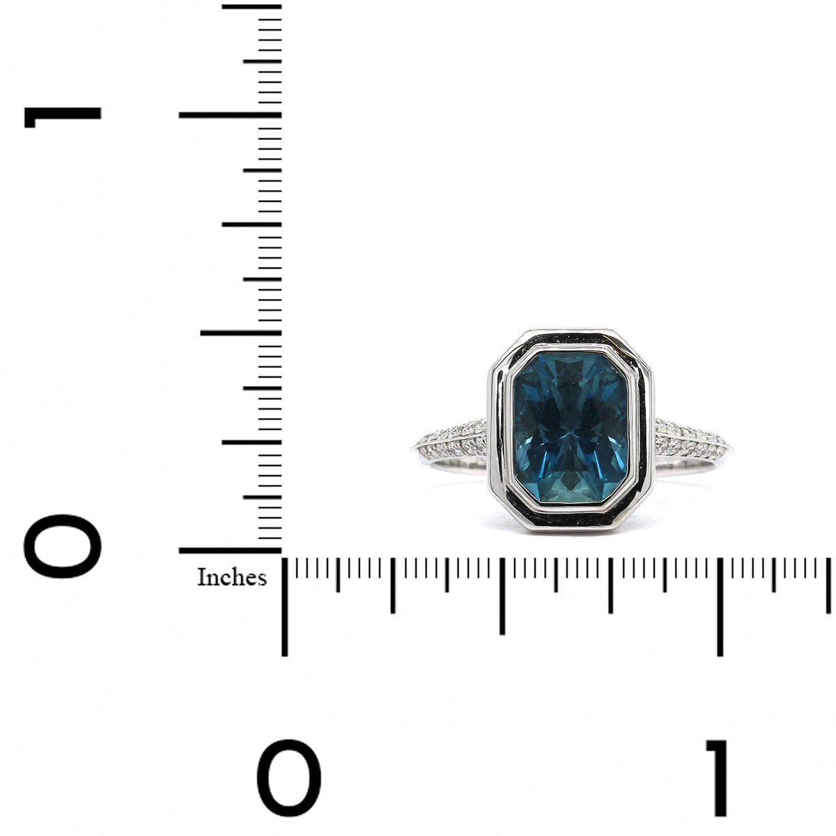 18K White Gold Aquamarine Diamond Ring, 18k white gold, Long's Jewelers