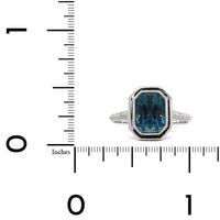 18K White Gold Aquamarine Diamond Ring, 18k white gold, Long's Jewelers