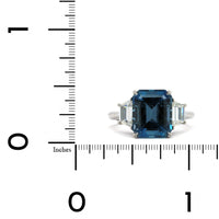 Platinum 3 Stone Aquamarine Diamond Ring, Platinum, Long's Jewelers