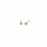 14K Yellow Gold Aquamarine Stud Earrings