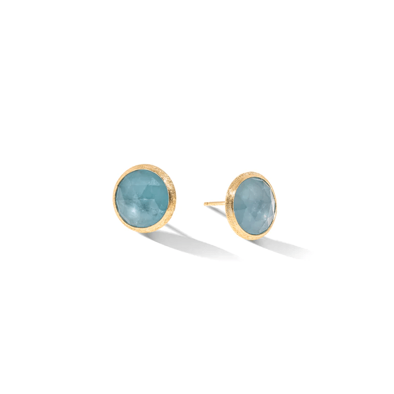 Jaipur 18K Yellow Gold Aquamarine Stud Earrings, 18k yellow gold, Long's Jewelers