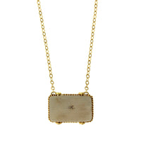 Amali 18K Yellow Gold Rectangular Aquamarine Necklace