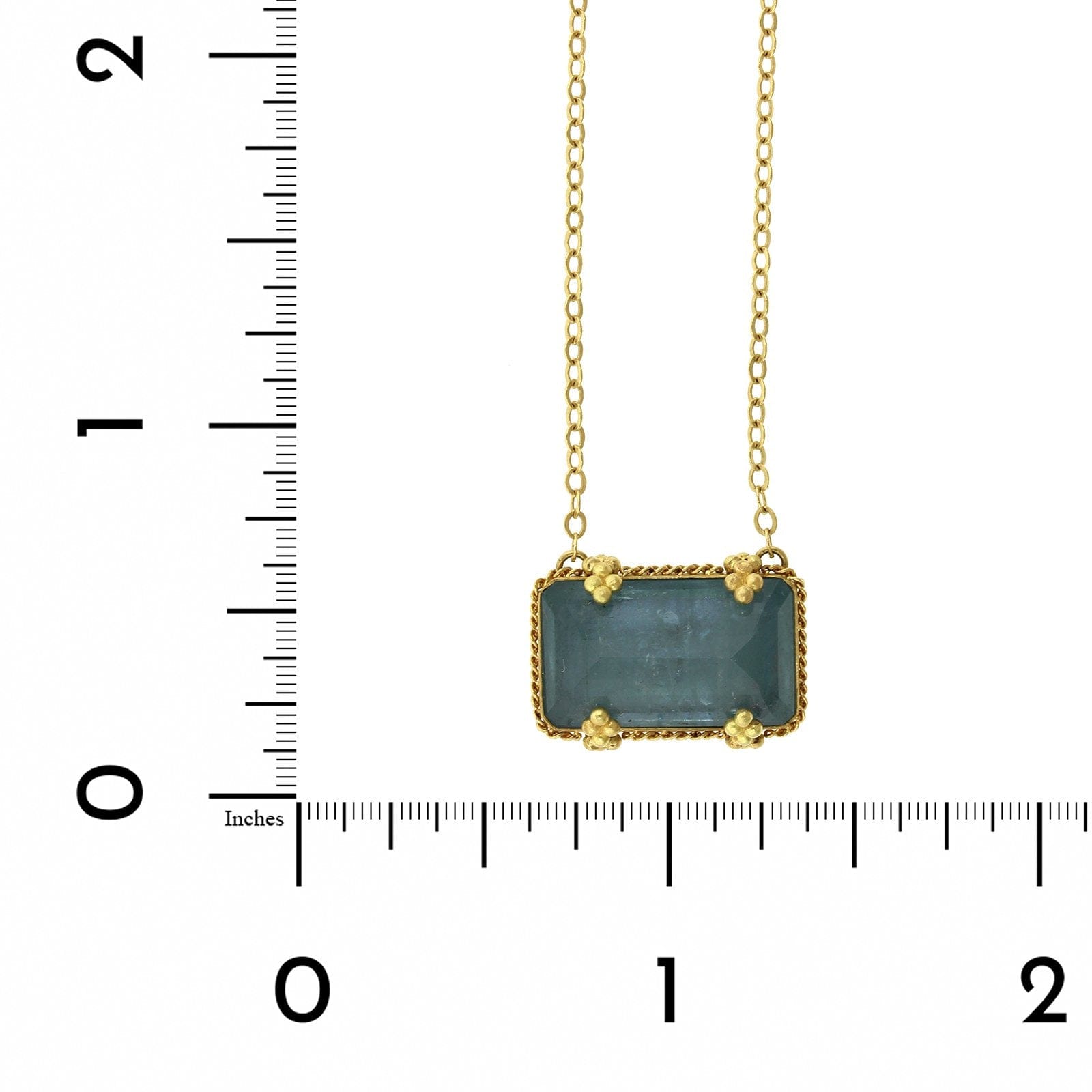 Amali 18K Yellow Gold Rectangular Aquamarine Necklace