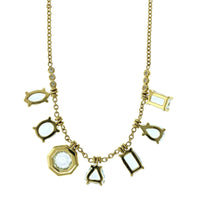 18K Yellow Gold Aquamarine Fringe Necklace, 18k yellow gold, Long's Jewelers