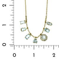 18K Yellow Gold Aquamarine Fringe Necklace, 18k yellow gold, Long's Jewelers
