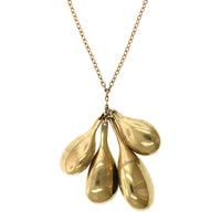 10K Yellow Gold Cluster Bezel Set Aquamarine Necklace, 10k yellow gold, Long's Jewelers