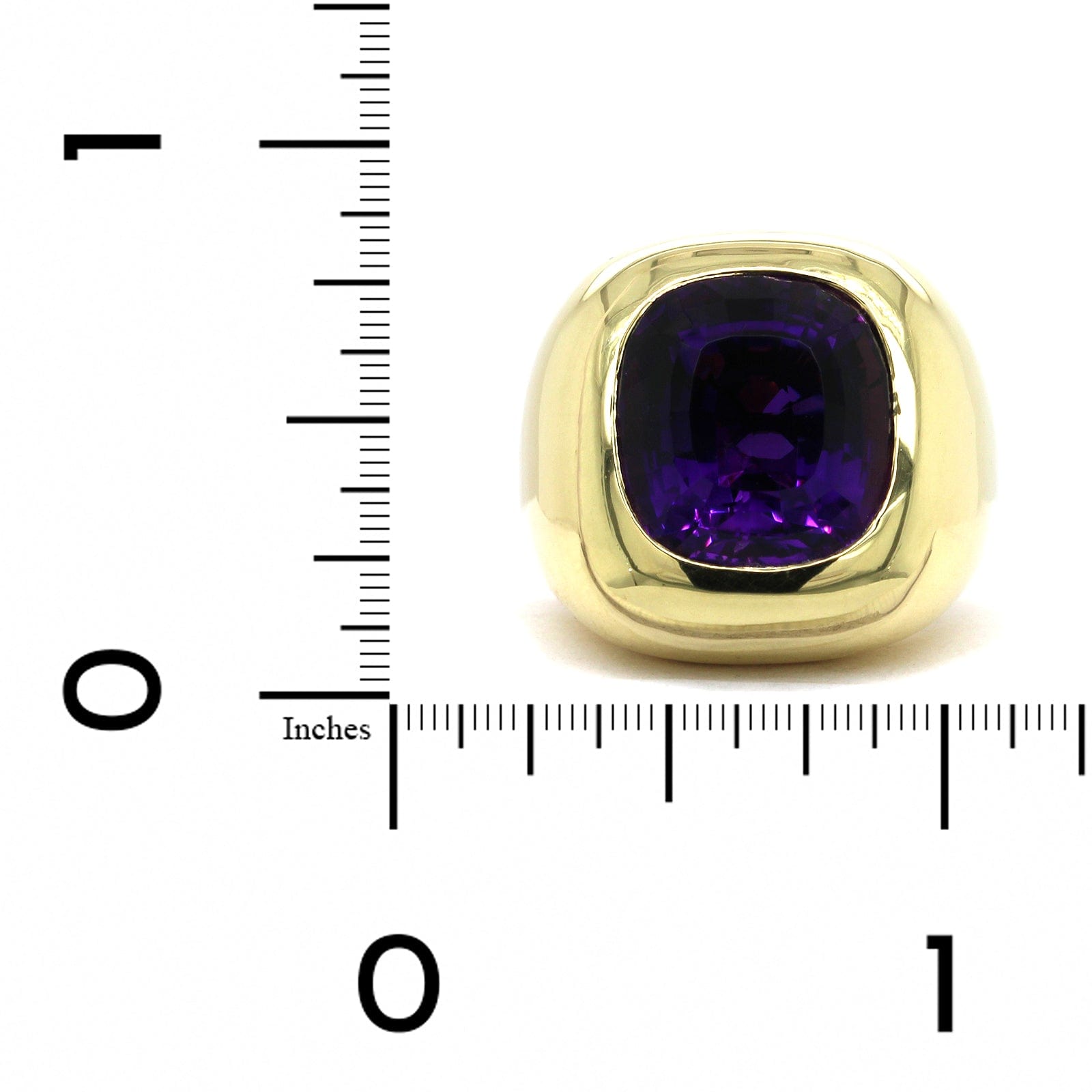 18K Yellow Gold Amethyst Dome Ring