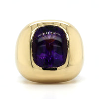 18K Yellow Gold Amethyst Dome Ring, 18k yellow gold, Long's Jewelers