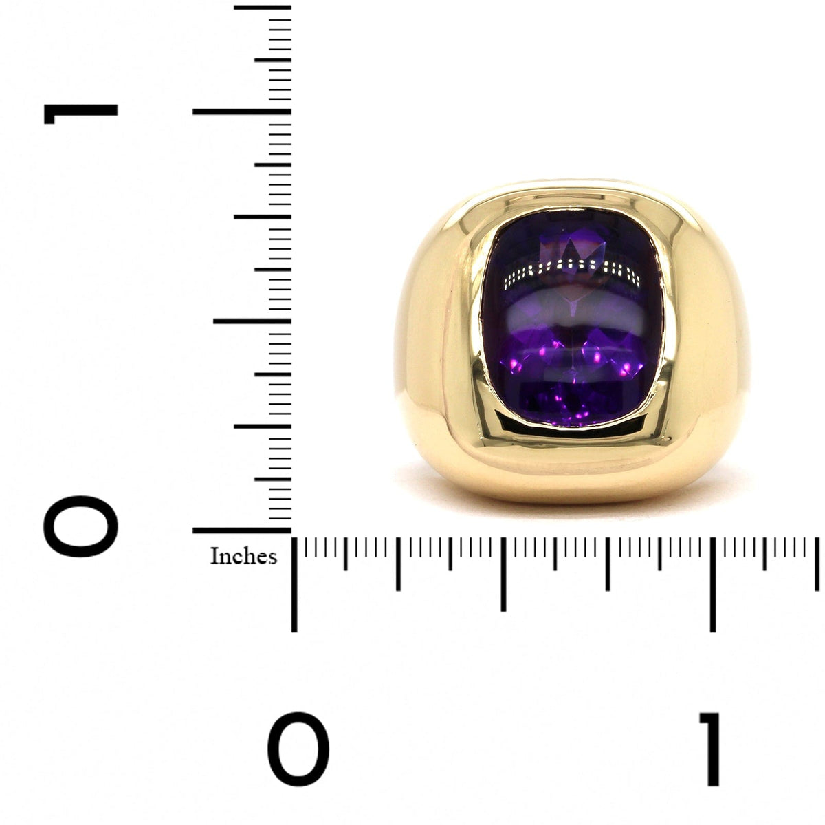 18K Yellow Gold Amethyst Dome Ring