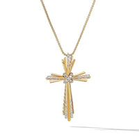 Angelika Cross Necklace in 18K Yellow Gold with Pavé Diamonds, Yellow Gold, Long's Jewelers
