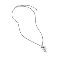 Angelika Cross Necklace with Pavé Diamonds, Sterling Silver, Long's Jewelers