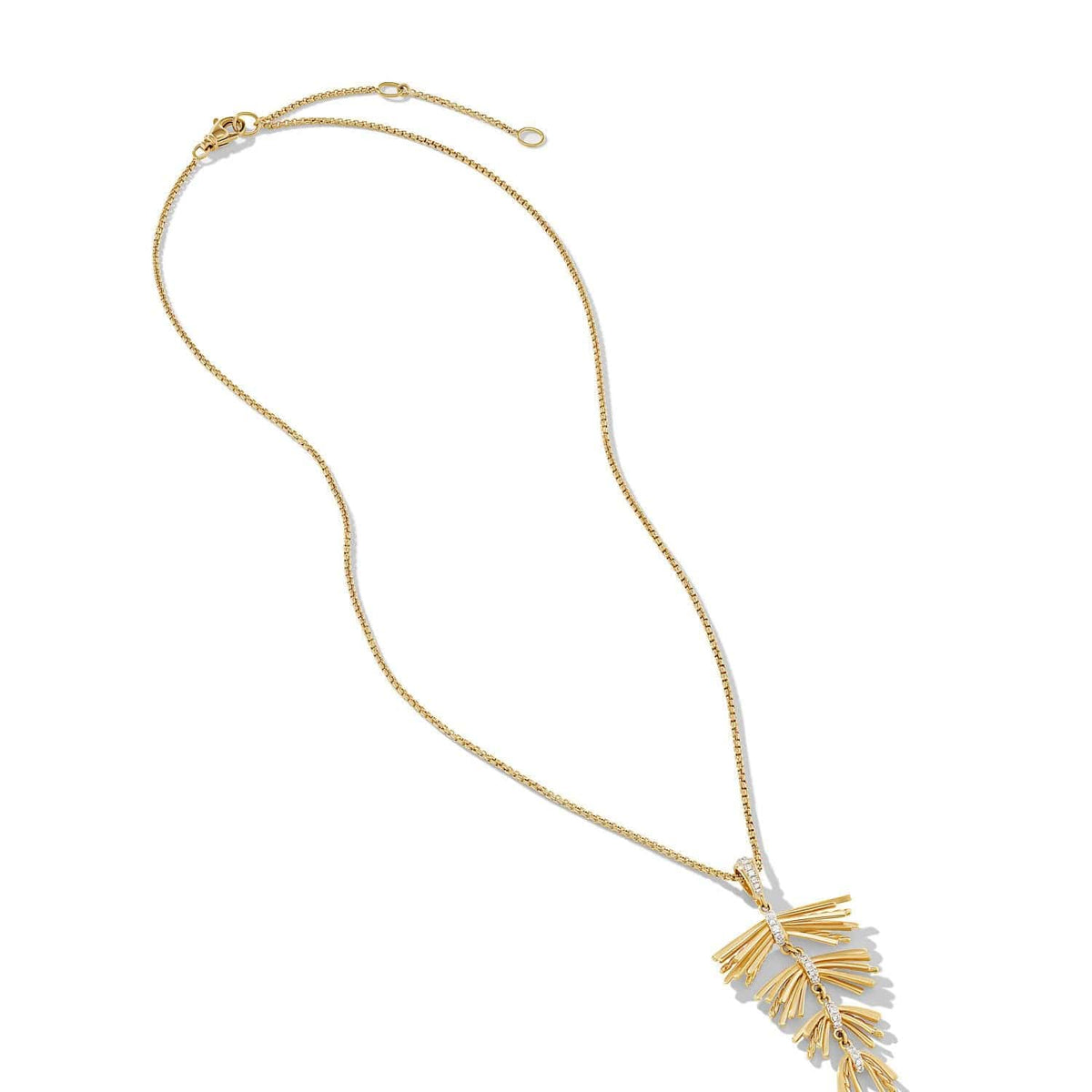 Angelika Fringe Pendant Necklace in 18K Yellow Gold with Pavé Diamonds