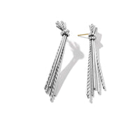 Angelika Long Drop Earrings with Pavé Diamonds, Sterling Silver, Long's Jewelers