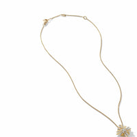 Angelika Maltese Pendant Necklace in 18K Yellow Gold with Pavé Diamonds