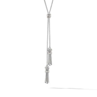 Angelika Tassel Necklace with Pavé Diamonds, Sterling Silver, Long's Jewelers