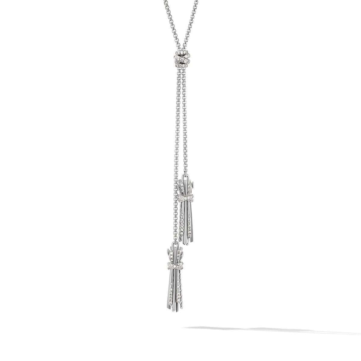 Angelika Tassel Necklace with Pavé Diamonds, Sterling Silver, Long's Jewelers
