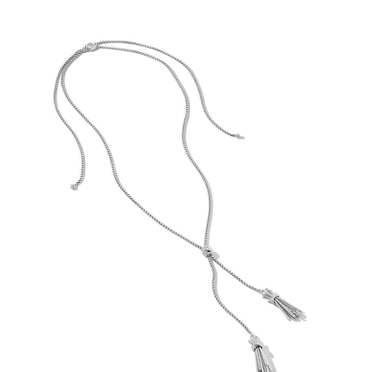 Angelika Tassel Necklace with Pavé Diamonds, Sterling Silver, Long's Jewelers