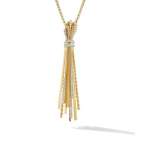 Angelika Y Slider Necklace in 18K Yellow Gold with Pavé Diamonds, Yellow Gold, Long's Jewelers