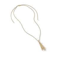 Angelika Y Slider Necklace in 18K Yellow Gold with Pavé Diamonds
