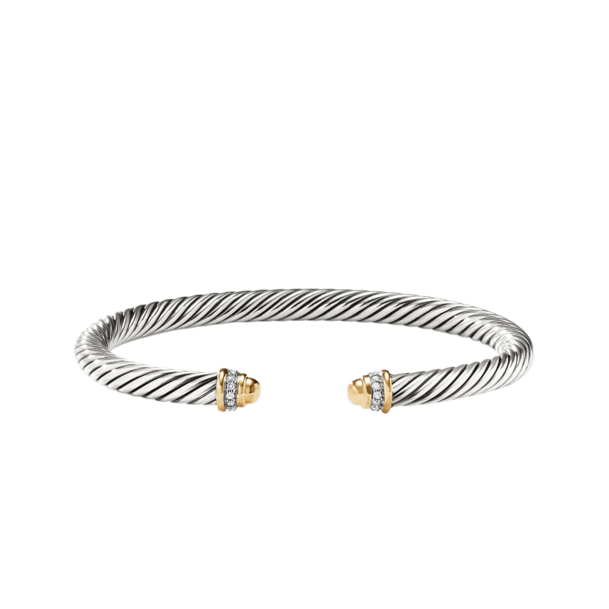 Cable Classics Bracelet with Gold Domes and Diamonds