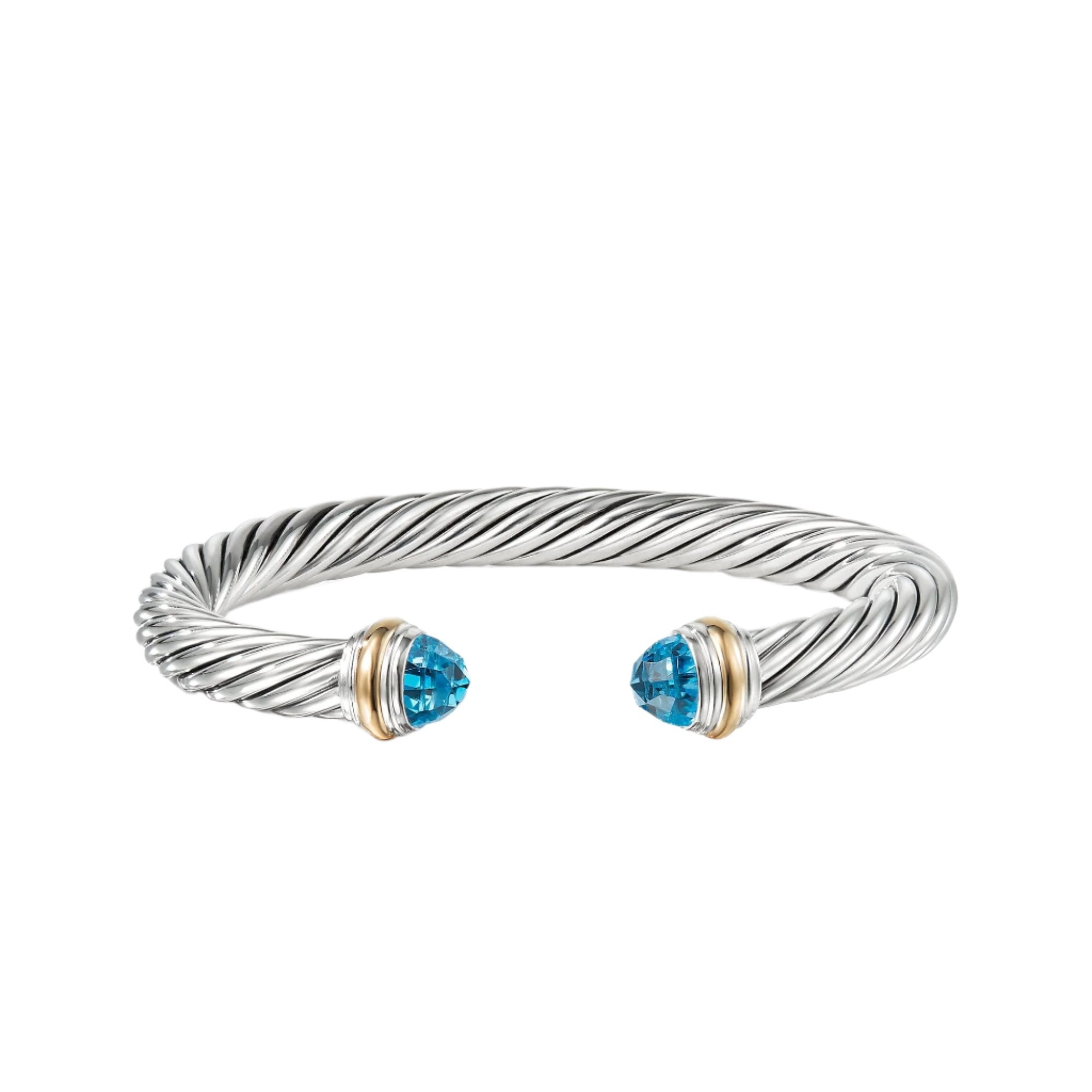 Bracelet with Blue topaz and 14K Gold