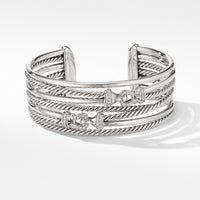 Buckle Crossover Cuff Bracelet with Diamonds