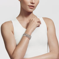 Buckle Crossover Cuff Bracelet with Diamonds
