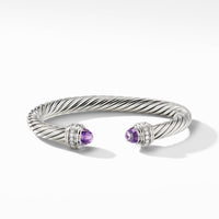 Cable Bracelet with Amethyst and Diamonds