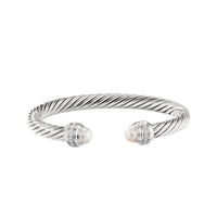 Cable Bracelet with Pearls and Diamonds