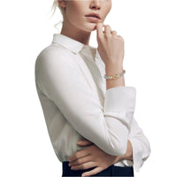 Cable Buckle Bracelet with 18K Yellow Gold and Rhodolite Garnet