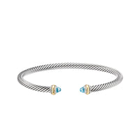 Cable Classic Bracelet with Blue Topaz and 18K Yellow Gold