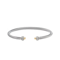 Cable Classic Bracelet with 18K Yellow Gold Domes and Diamonds