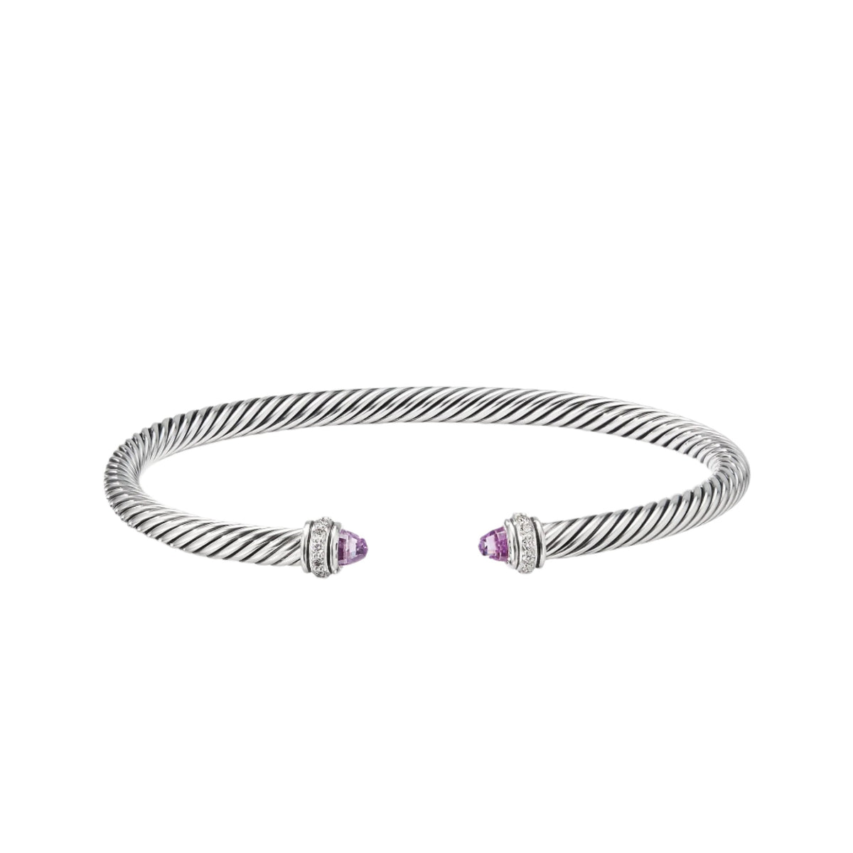Cable Classic Bracelet with Amethyst and Diamonds