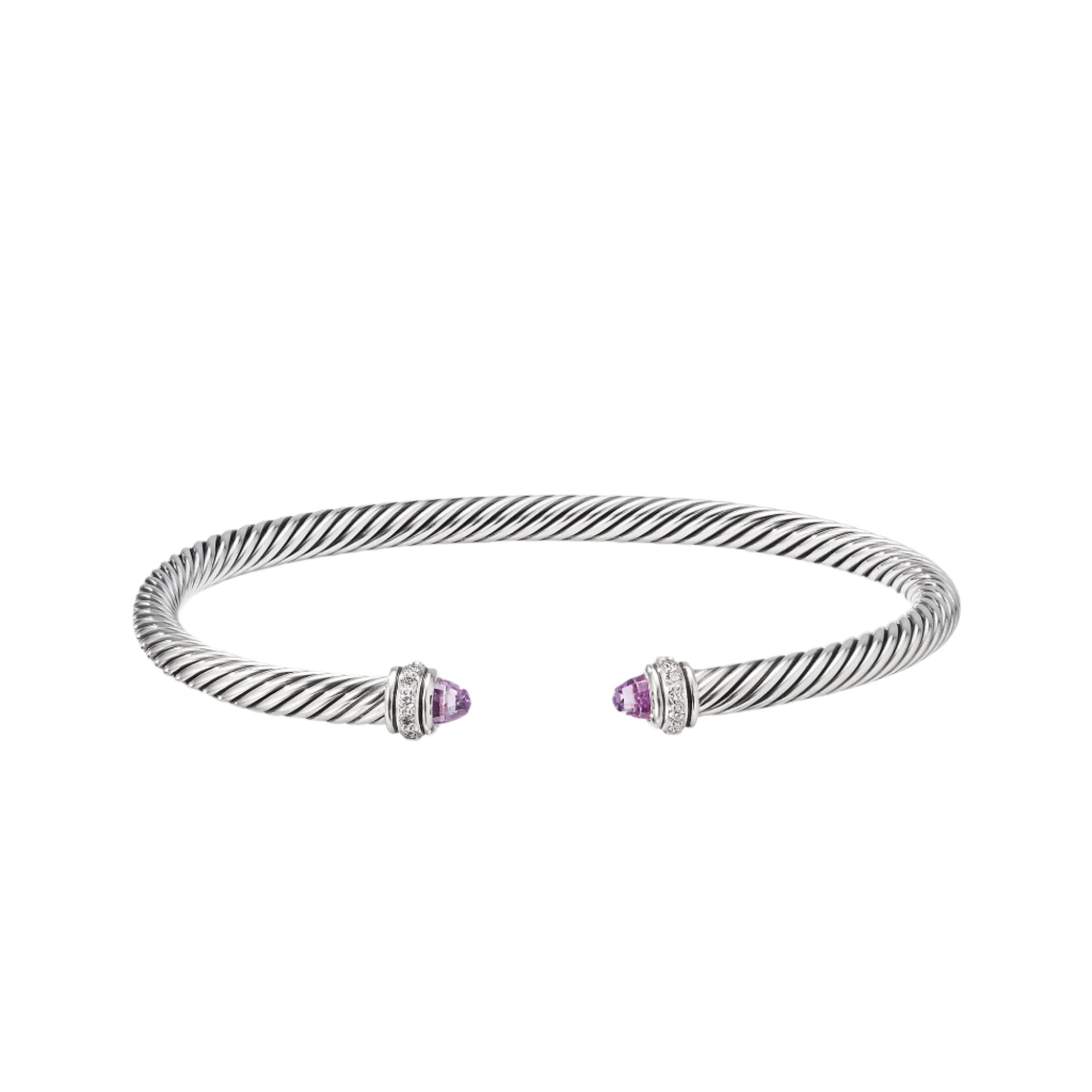 Cable Classic Bracelet with Amethyst and Diamonds