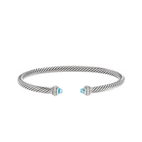 Cable Classic Bracelet with Blue Topaz and Diamonds