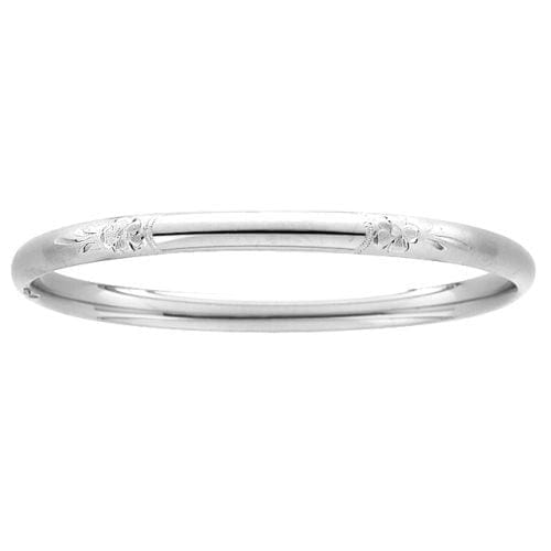 Sterling Silver Floral Engraved Bangle