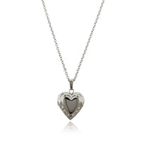 Sterling Silver Child's Floral Heart Locket Necklace